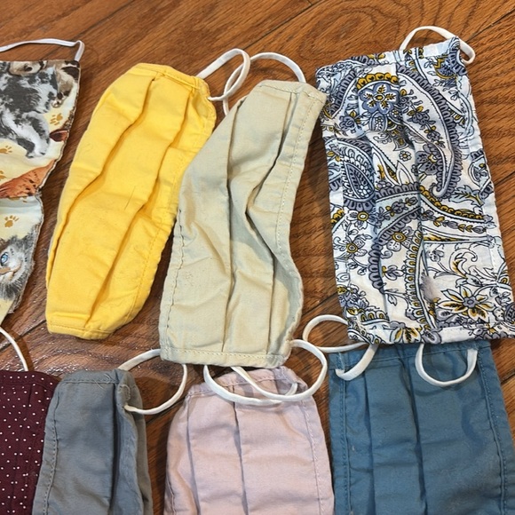 Set of 9 standard size face masks or face coverings- cute colors and theme - Picture 4 of 5